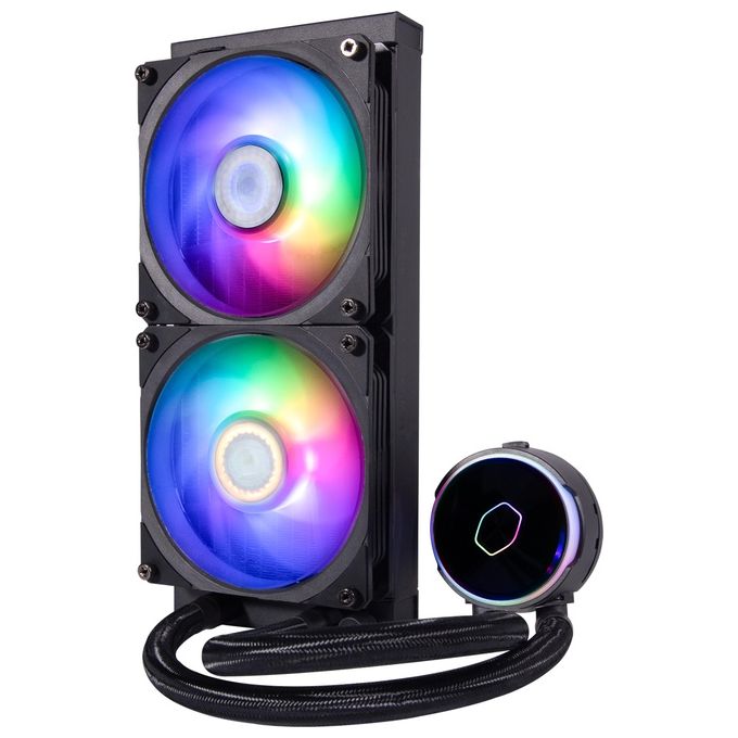 Cooler Master MasterLiquid PL240 Flux - Sistema di Raffreddamento a Liquido AIO per CPU, 2 Ventole 120 mm, Radiatore 240 mm, Controller RGB Indirizzabile Gen2 - Supporta AMD e Intel