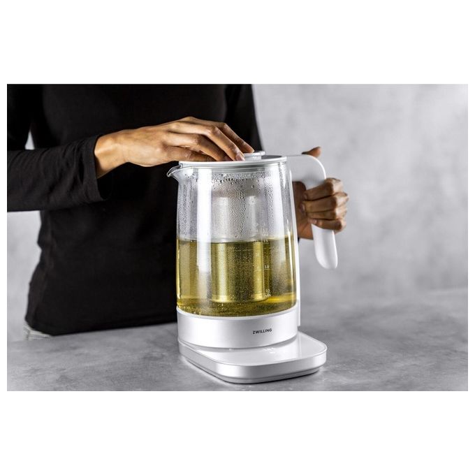 Zwilling Enfinigy Bollitore in Vetro con Filtro per il Te' 1850 Watt 1.7 Litri Bianco