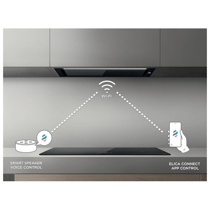 Elica PRF0164391 HIDDEN 2.0 BLGL-A-90 Cappa da Incasso Classe energetica A 3 Velocita' Aspirante Illuminazione LED 90 cm Nero