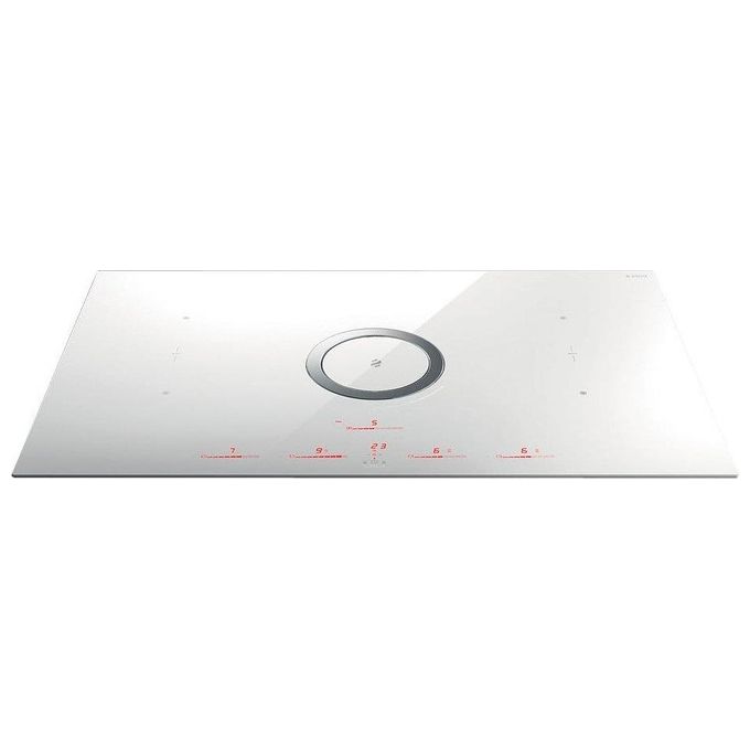 Elica NIKOLATESLA SWITCH WH-F-80 Piano cottura aspirante a Induzione con cappa filtrante integrata 4 zone 83 cm Comandi Touch control 550 m3-h Vetro Bianco PRF0146213A