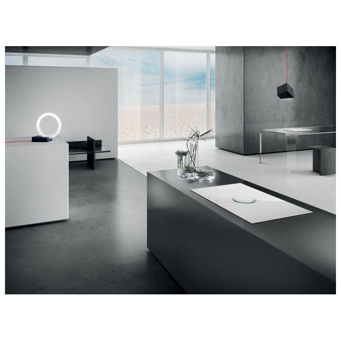 Elica NIKOLATESLA SWITCH WH-F-80 Piano cottura aspirante a Induzione con cappa filtrante integrata 4 zone 83 cm Comandi Touch control 550 m3-h Vetro Bianco PRF0146213A