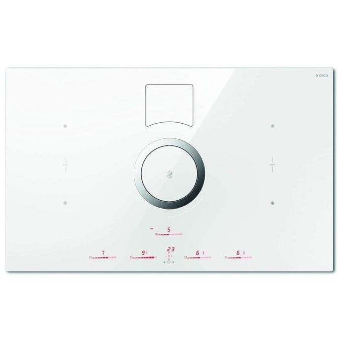 Elica NIKOLATESLA SWITCH WH-F-80 Piano cottura aspirante a Induzione con cappa filtrante integrata 4 zone 83 cm Comandi Touch control 550 m3-h Vetro Bianco PRF0146213A
