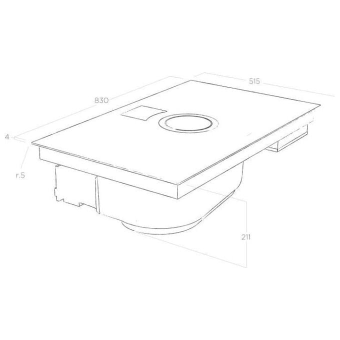 Elica NIKOLATESLA SWITCH WH-F-80 Piano cottura aspirante a Induzione con cappa filtrante integrata 4 zone 83 cm Comandi Touch control 550 m3-h Vetro Bianco PRF0146213A
