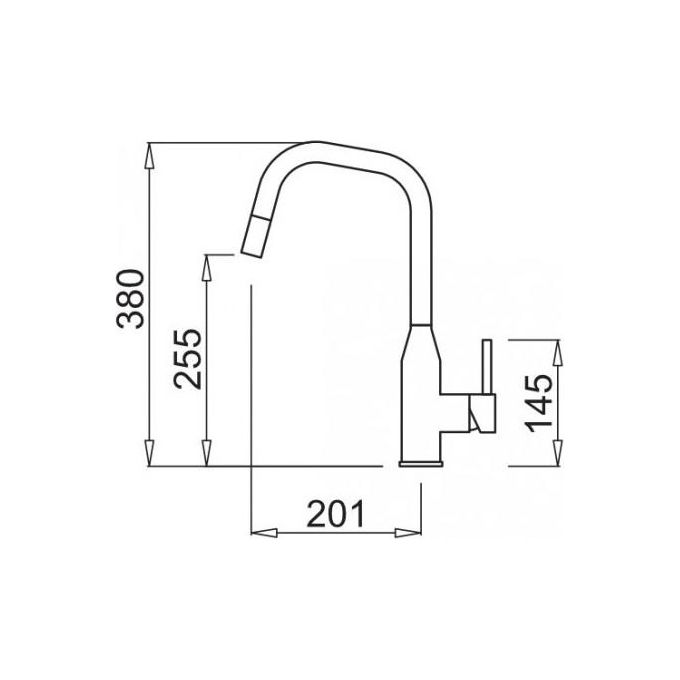 Elleci MGKDRP68 Dora Plus Miscelatore monocomando con canna girevole e doccetta estraibile Modern Bianco 68