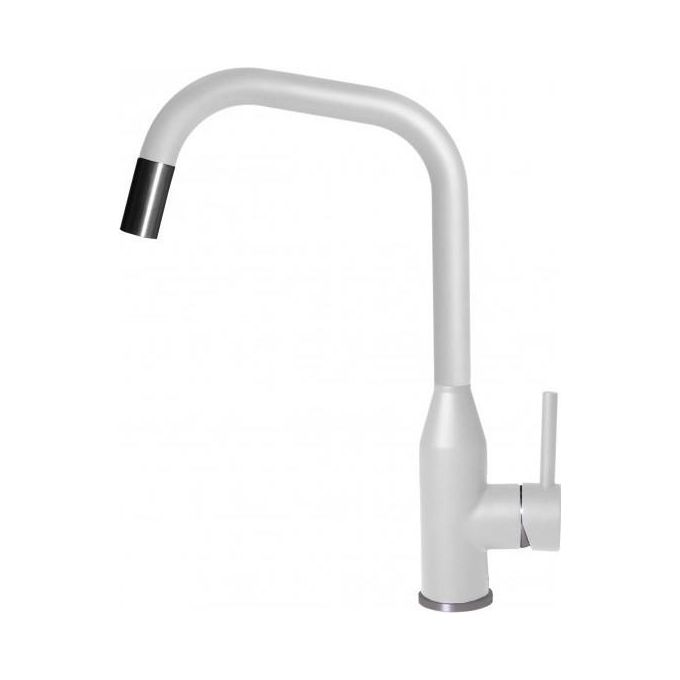 Elleci MGKDRP68 Dora Plus Miscelatore monocomando con canna girevole e doccetta estraibile Modern Bianco 68