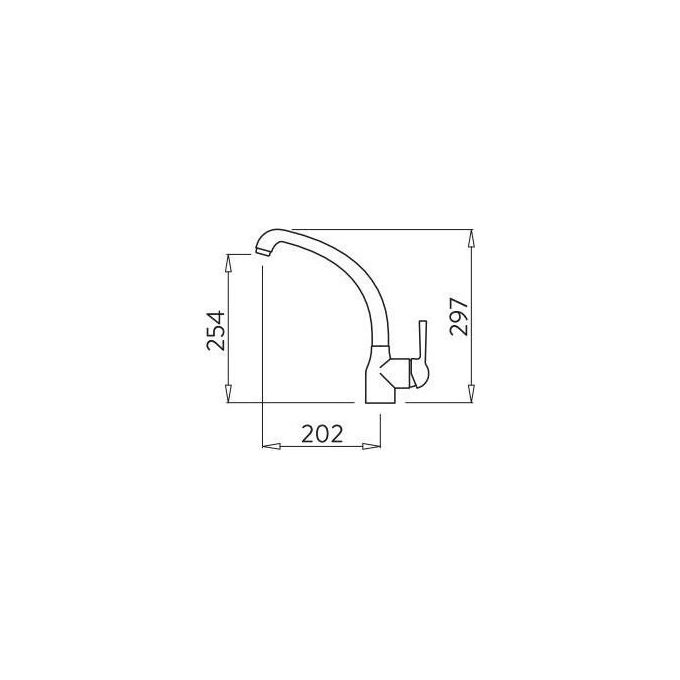 Elleci MGKPO55 PO Miscelatore monocomando con canna alta girevole Classic Granitek Grigio