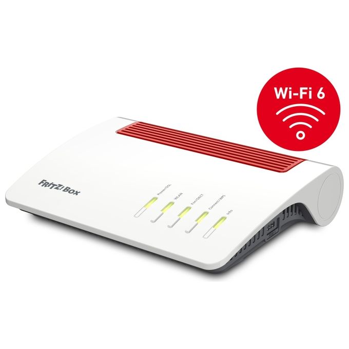 Fritz! Box 7590 AX Router Wi-Fi 6 Dual-band 2400 Mbit-s 4 Porte Gigabit Bianco