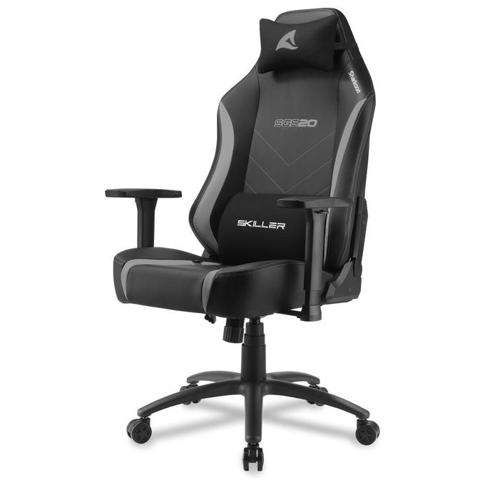 Sharkoon SKILLER SGS20 sedia in Pelle Sintetica, Dimensioni Comfort Nera Grigia
