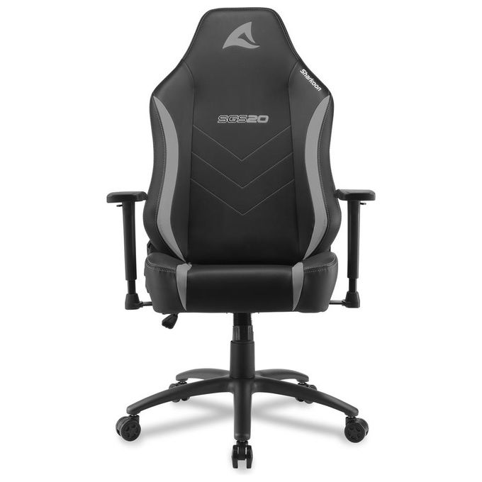 Sharkoon SKILLER SGS20 sedia in Pelle Sintetica, Dimensioni Comfort Nera Grigia