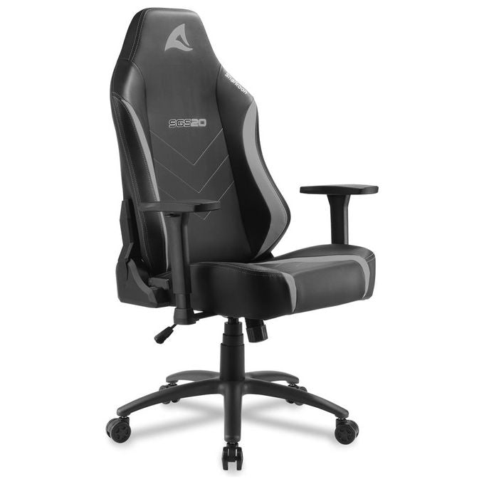 Sharkoon SKILLER SGS20 sedia in Pelle Sintetica, Dimensioni Comfort Nera Grigia