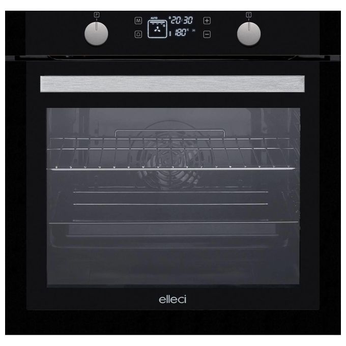 Elleci FKPP60286NS Forno Elettrico Ventilato 73 Litri  Plano Plus 60 10 Funzioni Nero 86 Manopole Nere