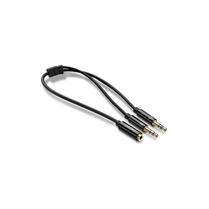 Ugreen Cavo Audio 3.5mm Femmina a 2 Maschio Case Abs Nero