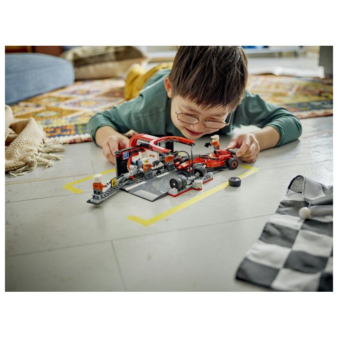 Lego 60443 City Formula 1 Set da Costruzione Pit Stop e Meccanici con Monoposto Ferrari F1 322 Pezzi 5 Minifigure eta' 6+