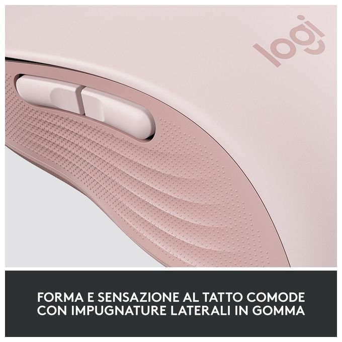 Logitech Signature M650 L Mouse Wireless Full Size Rosa