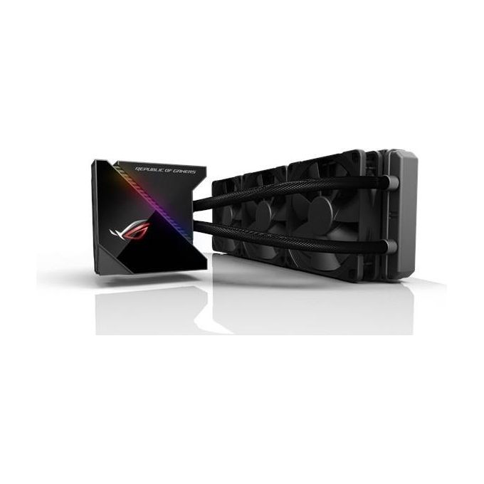 ASUS ROG RYUJIN 360 Sistema di Raffreddamento per CPU All-In-One Liquid, Display OLED, Aura Sync RGB, Noctua Ippc 2000 Pwm, 3 Ventole di Raffreddamento da 120 mm, Nero
