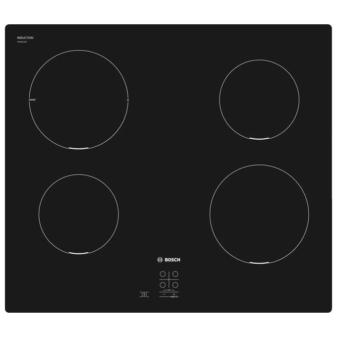 Bosch Serie 2 PUG611AA5E – Piano cottura a induzione 4 zone, PowerBoost, (60 cm), Ner