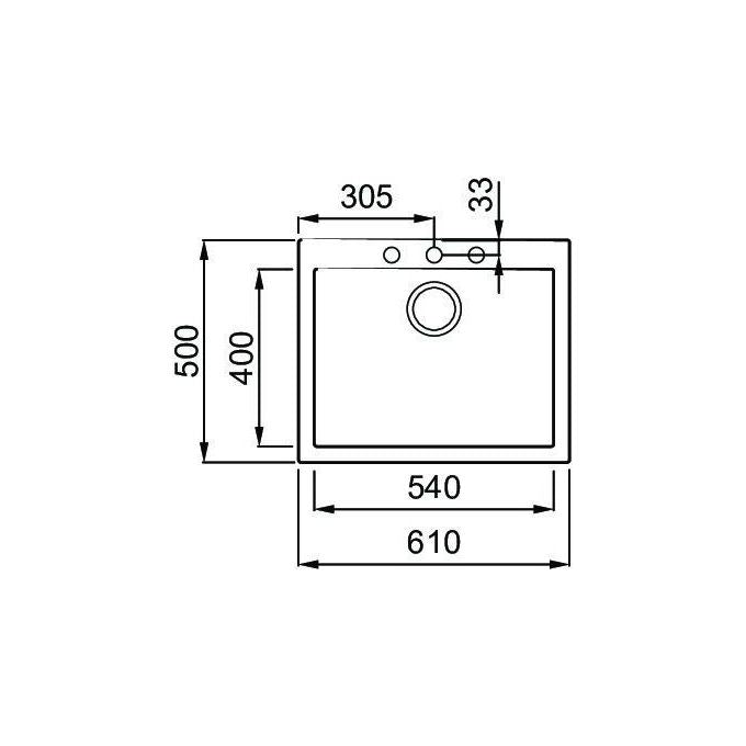 Elleci LKQ11099 Quadra 110 Lavello Keratek 1 Vasca 61 cm Grigio scuro