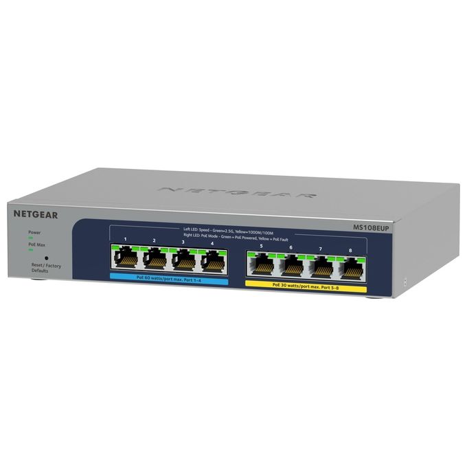 Netgear MS108EUP-100EUS Switch Plus Ethernet 8 porte Multi-Gigabit (25 G) Ultra60 PoE