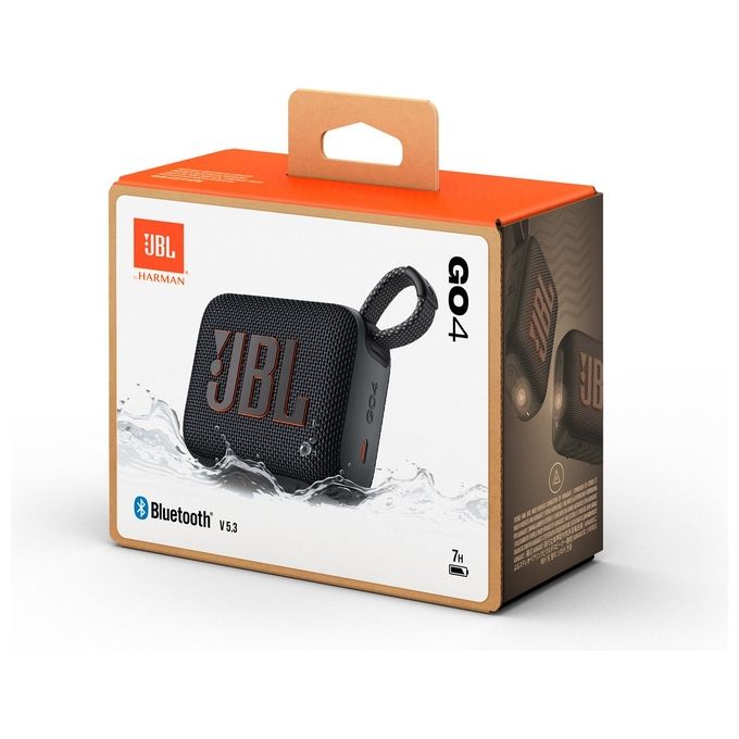 JBL GO 4 Speaker Bluetooth Portatile Altoparlante Wireless con Design Compatto Waterproof e Resistenza alla Polvere IP67 fino a 7 h di Autonomia USB Compatibile con App Portable Nero