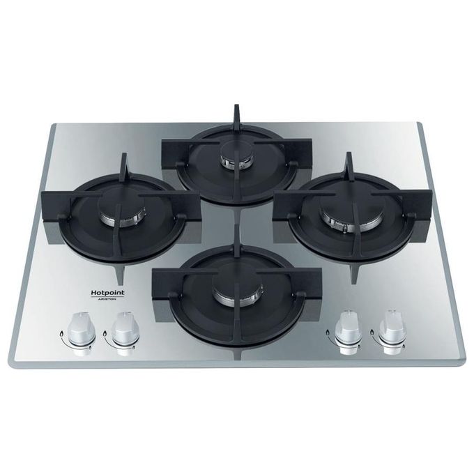 Hotpoint HAGD 61S-SL Piano Cottura a Gas 4 Zone 60 cm Argento