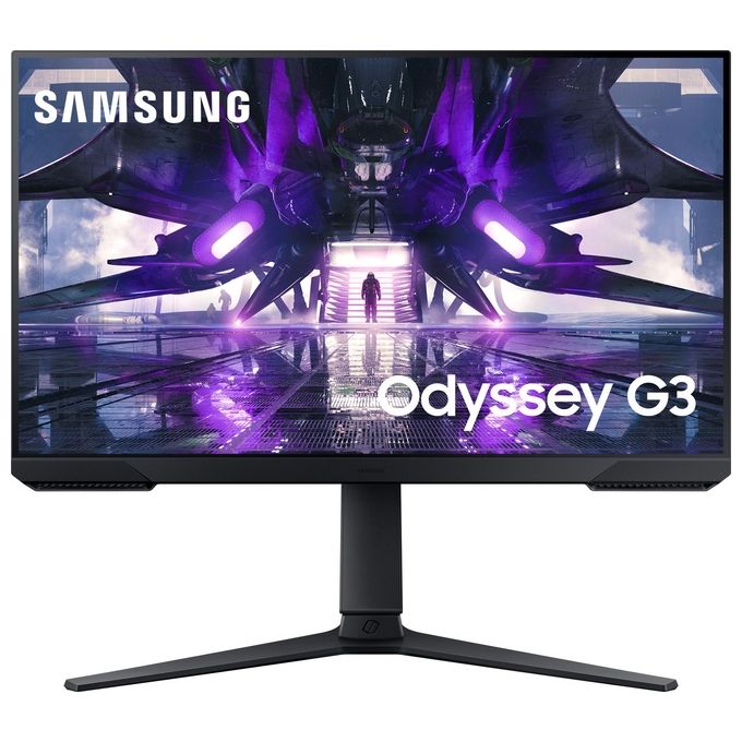 Samsung Monitor Gaming Odyssey G3 (S24AG300), Flat, 24'', 1920x1080 (Full HD), VA, 144 Hz, 1 ms, FreeSync Premium, HDMI, Display Port, Ingresso Audio, HAS, Pivot, Flicker Free, Eye Saver Mode