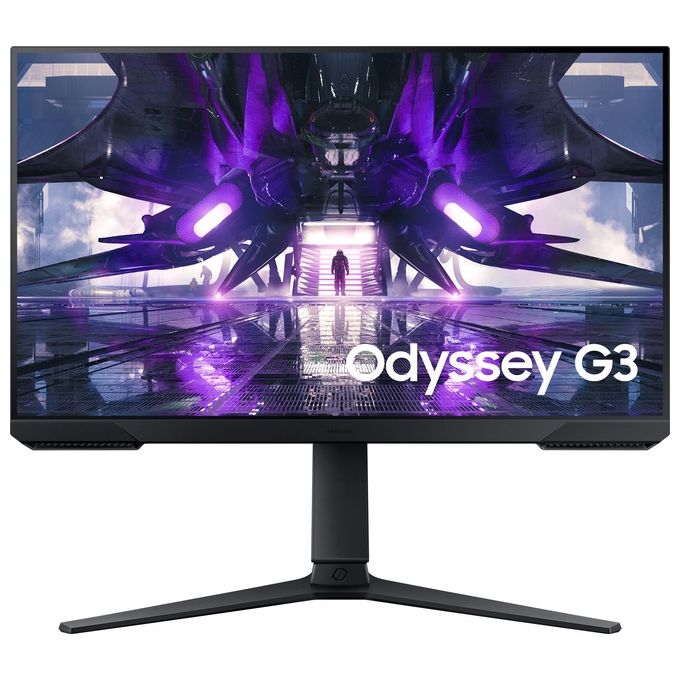 Samsung Monitor Gaming Odyssey G3 (S24AG300), Flat, 24'', 1920x1080 (Full HD), VA, 144 Hz, 1 ms, FreeSync Premium, HDMI, Display Port, Ingresso Audio, HAS, Pivot, Flicker Free, Eye Saver Mode