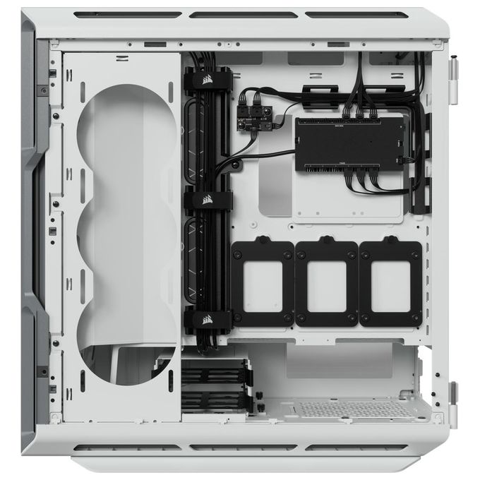 Corsair iCUE 5000T RGB, case Mid Tower ATX, 208 LED RGB gestibili singolarmente, spazio per piu' radiatori da 360mm, cablaggi facilitati, 3 ventole LL120 RGB e Commander CORE XT inclusi, bianco