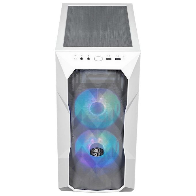 Case MasterBox TD300 Mesh White, 2USB3.2,2xCombo 2.5-3.5,2x2.5,2x120mm SickleFlow PWM ARGB Front Fans,ARGB-PWM Hub,NO PSU