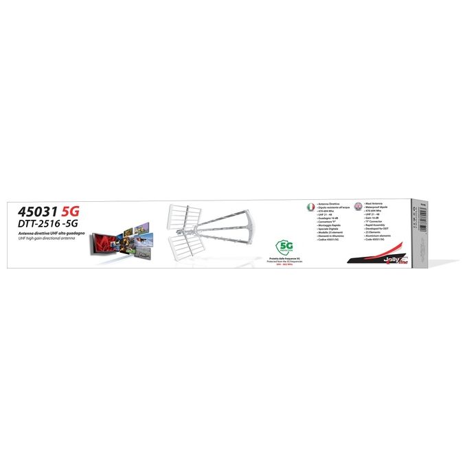 G.B.S. Elettronica DTT-2516-5G Antenna Televisiva Esterno 16 dB