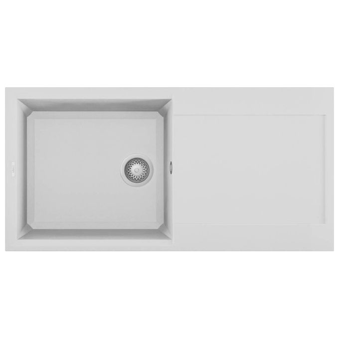 Elleci LGY48068 Easy 480 Lavello Granitek gocciolatoio reversibile 1 Vasca 100 cm Bianco