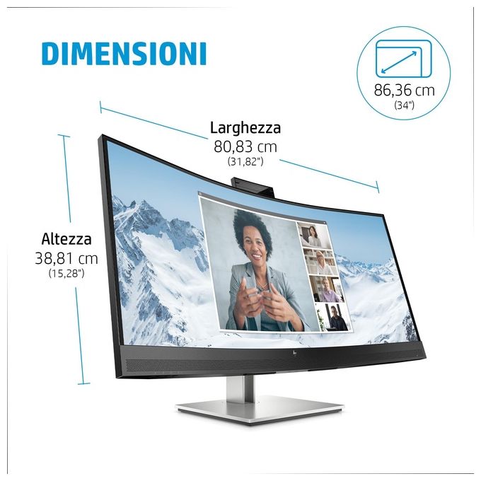 HP E34m G4 WQHD Curved USB-C Conferencing Monitor