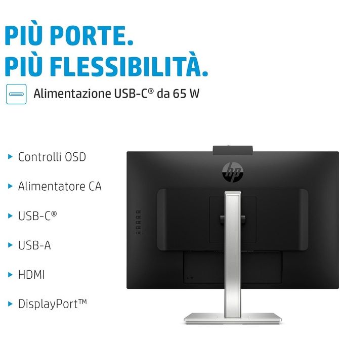 HP E27m G4 Conferencing Monitor E-Series Monitor a Led 27'' 2560x1440 QHD Argento