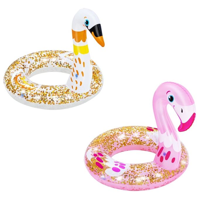Bestway Salvagente Fenicottero o Cigno Glitterato Assortito