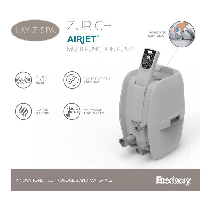 Bestway 60065 Vasca Idromassaggio Zurich Tonda 180x66cm