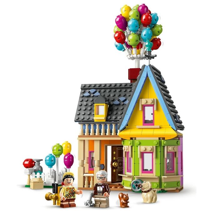 LEGO Disney e Pixar 43217 Casa di “Up'', Modellino con Palloncini e Figure di Carl, Russell e Dug, Set Disney 100° Anniversario