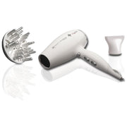 Ga.Ma GH0302 Diamond Ceramic Ion – Asciugacapelli 2200W, tecnologia ionica e ceramica, 2 velocita' e 3 temperature, colpo d’aria fredda, concentratore incluso, colore Bianco