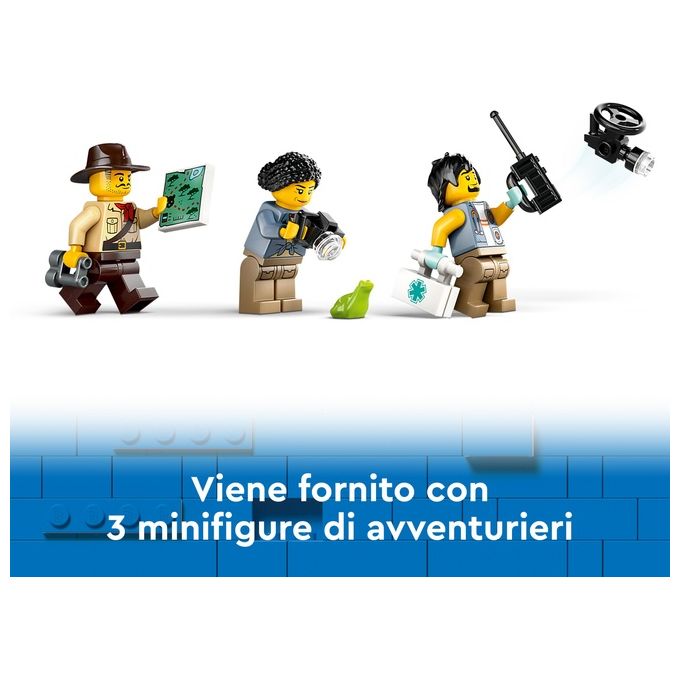 LEGO City Fuoristrada dell'Esploratore della Giungla Camion Giocattolo da Costruire con Minifigure Tigre e Grotta Giochi Creativi per Bambini e Bambine da 6 Anni Idee Regalo di Compleanno 60426