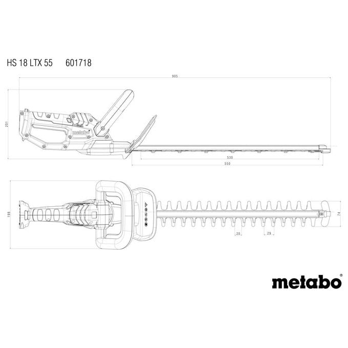 Metabo HS 18 LTX 55V Tagliasiepi a Batteria