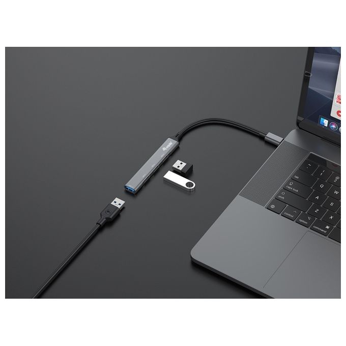 Equip 128961 Hub di Interfaccia Usb 3.2 Gen 1 Type-c 5000 Mbit-s Nero-Grigio