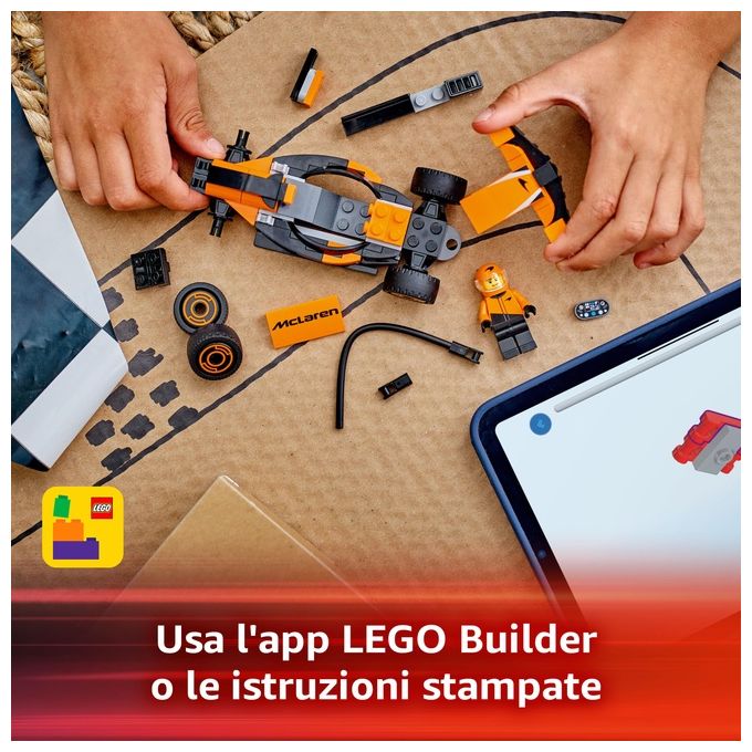 Lego Set Pilota e Monoposto McLaren F1 60442 City Formula1 Racing Construction Kit