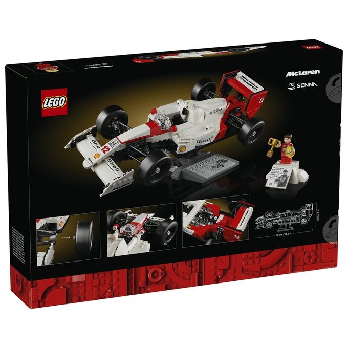 LEGO 10330 Icons Modellino da Costruire McLaren MP4-4 con Minifigure di Ayrton Senna 693 pezzi colore Nero