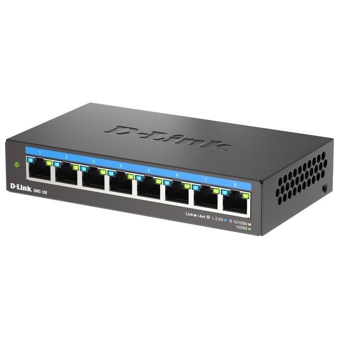 D-Link DMS-108 Switch Non gestito L2 2.5G Ethernet (100-1000-2500) Nero