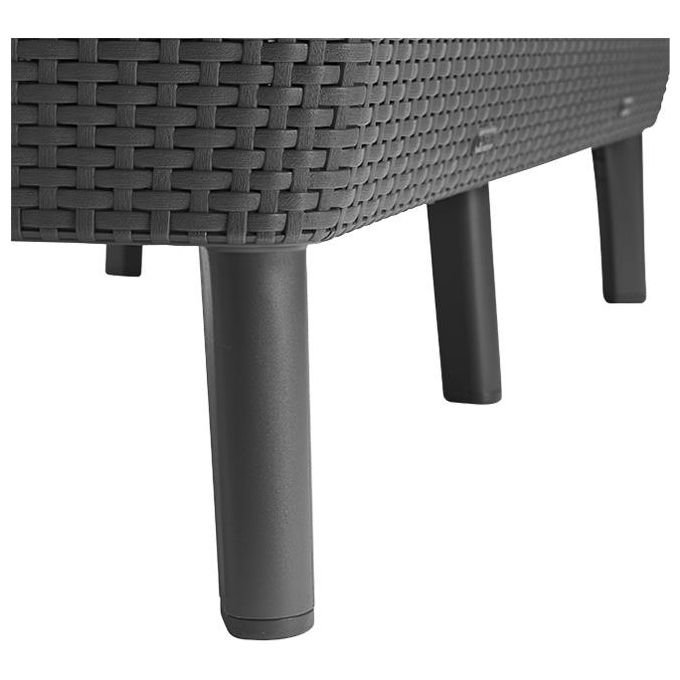 Keter Set da Giardino Salemo Lounge Composto da 2 Poltrone, Divano a 2 Posti e Tavolino, Grafite