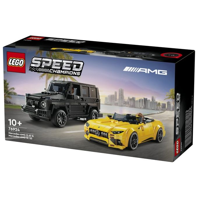 LEGO Speed Champions Mercedes-AMG G 63 e Mercedes-AMG SL 63 Macchine Giocattolo da Costruire 2 Modellini di Auto per Bambini e Bambine da 10 Anni con Minifigure di Piloti Regalo di Compleanno 76924