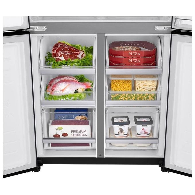 LG GMQ844MC5E Frigorifero Side by Side Quattro Porte Door in Door InstaView Capacita' 570 Litri Classe energetica E Total No Frost Wi-Fi SmartThinQ 178,7 cm Nero Matte Black Steel