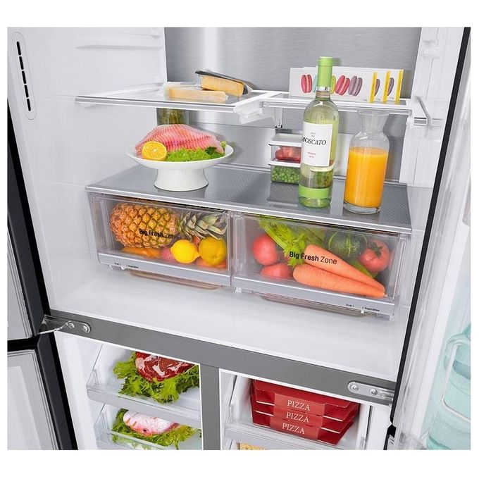 LG GMQ844MC5E Frigorifero Side by Side Quattro Porte Door in Door InstaView Capacita' 570 Litri Classe energetica E Total No Frost Wi-Fi SmartThinQ 178,7 cm Nero Matte Black Steel