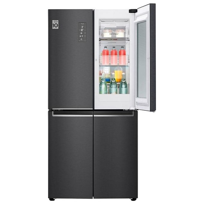 LG GMQ844MC5E Frigorifero Side by Side Quattro Porte Door in Door InstaView Capacita' 570 Litri Classe energetica E Total No Frost Wi-Fi SmartThinQ 178,7 cm Nero Matte Black Steel