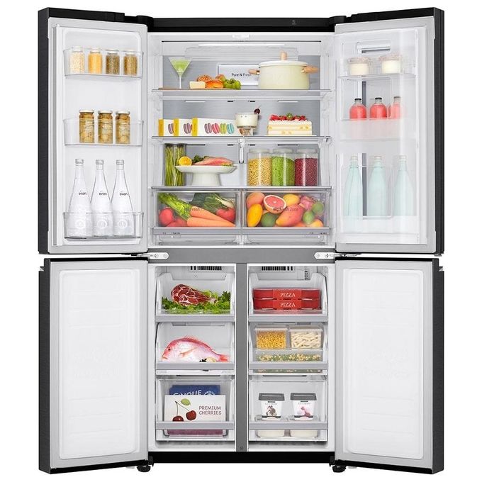 LG GMQ844MC5E Frigorifero Side by Side Quattro Porte Door in Door InstaView Capacita' 570 Litri Classe energetica E Total No Frost Wi-Fi SmartThinQ 178,7 cm Nero Matte Black Steel