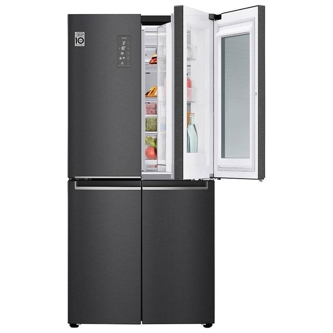 LG GMQ844MC5E Frigorifero Side by Side Quattro Porte Door in Door InstaView Capacita' 570 Litri Classe energetica E Total No Frost Wi-Fi SmartThinQ 178,7 cm Nero Matte Black Steel