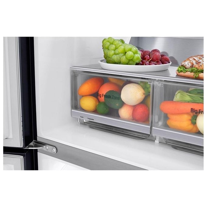 LG GMQ844MC5E Frigorifero Side by Side Quattro Porte Door in Door InstaView Capacita' 570 Litri Classe energetica E Total No Frost Wi-Fi SmartThinQ 178,7 cm Nero Matte Black Steel